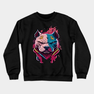 pitbull dog vintage style graphics designs Crewneck Sweatshirt